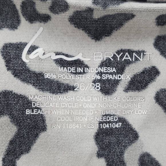 Lane Bryant Cheetah Print Wrap Top 26/28 Black White Drapey Blouse Whimsigoth - Picture 4 of 5